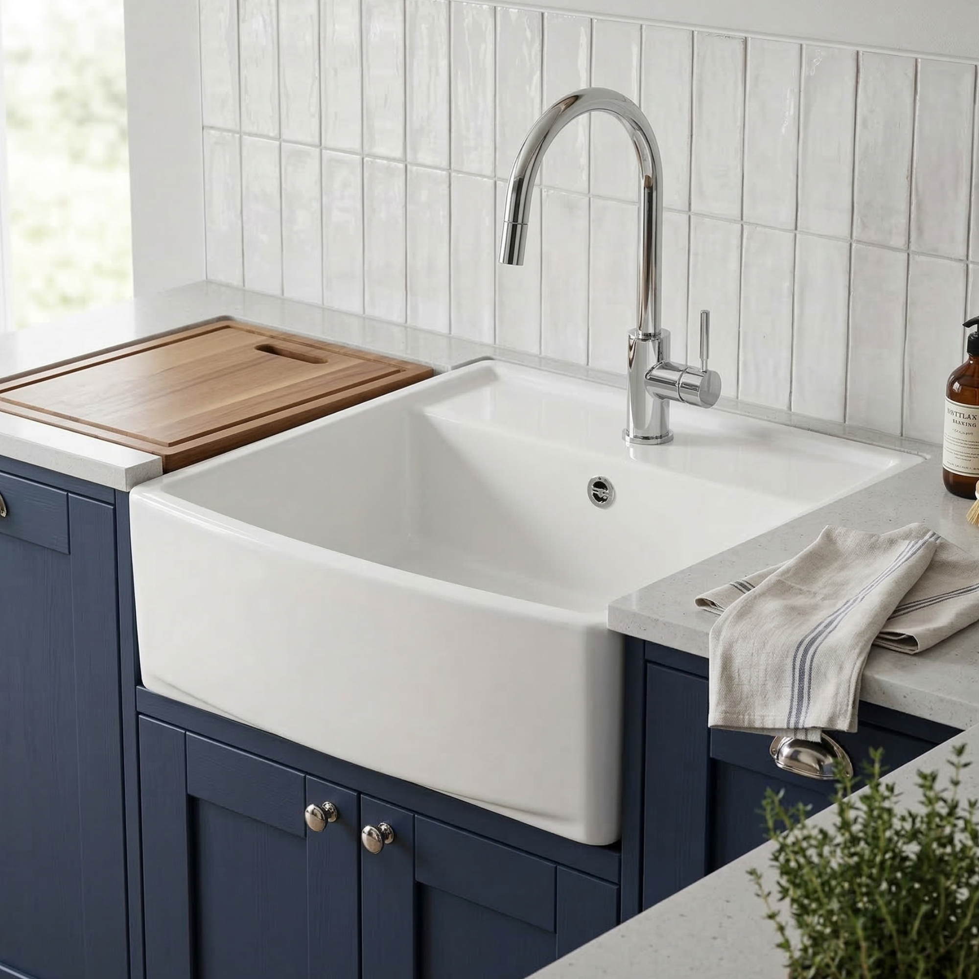 EVIER TIMBRE D'OFFICE CERAMIQUE WILLIAM 60CM BLANC