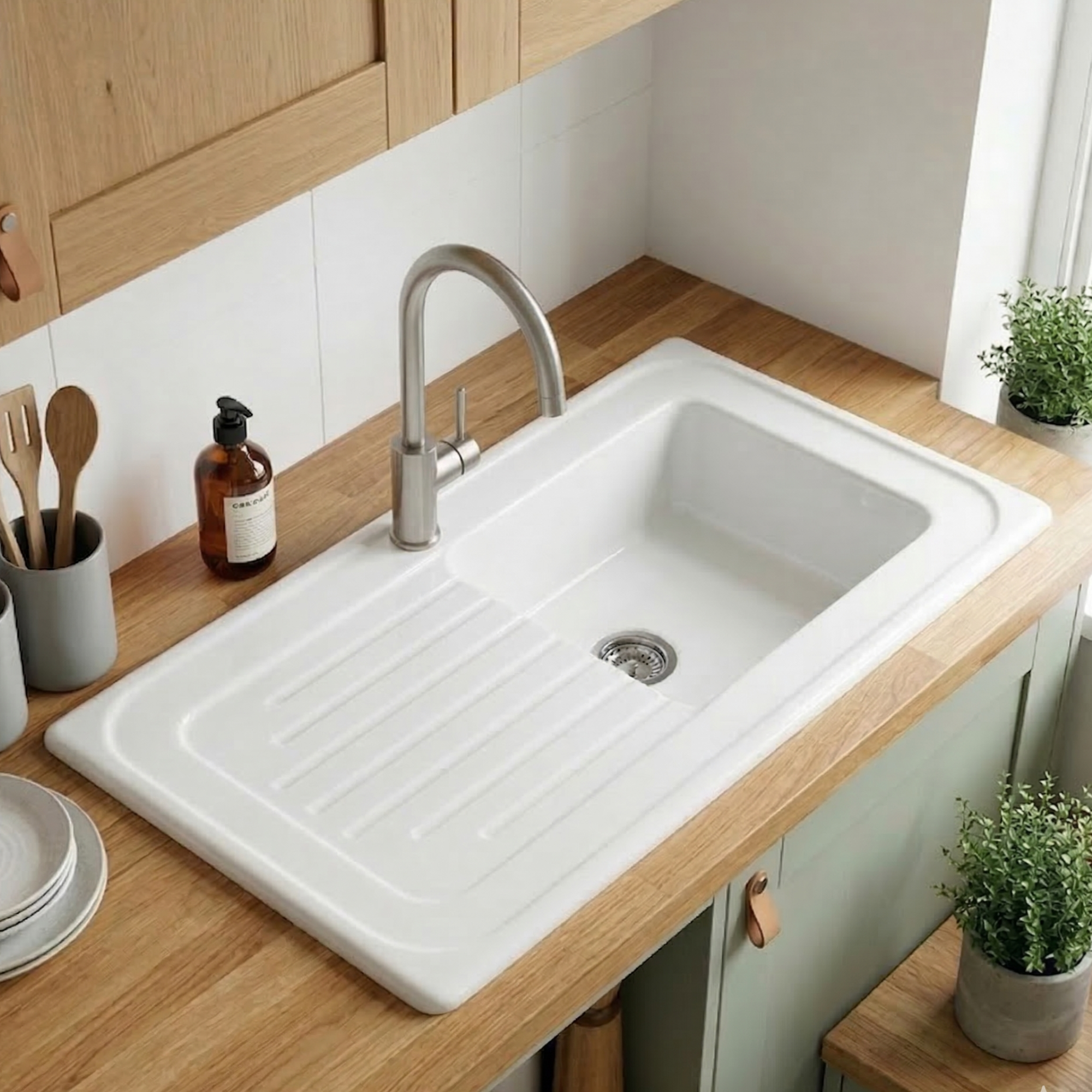 COLLECTION EVIER CERAMIQUE NORDIQUE BLANC