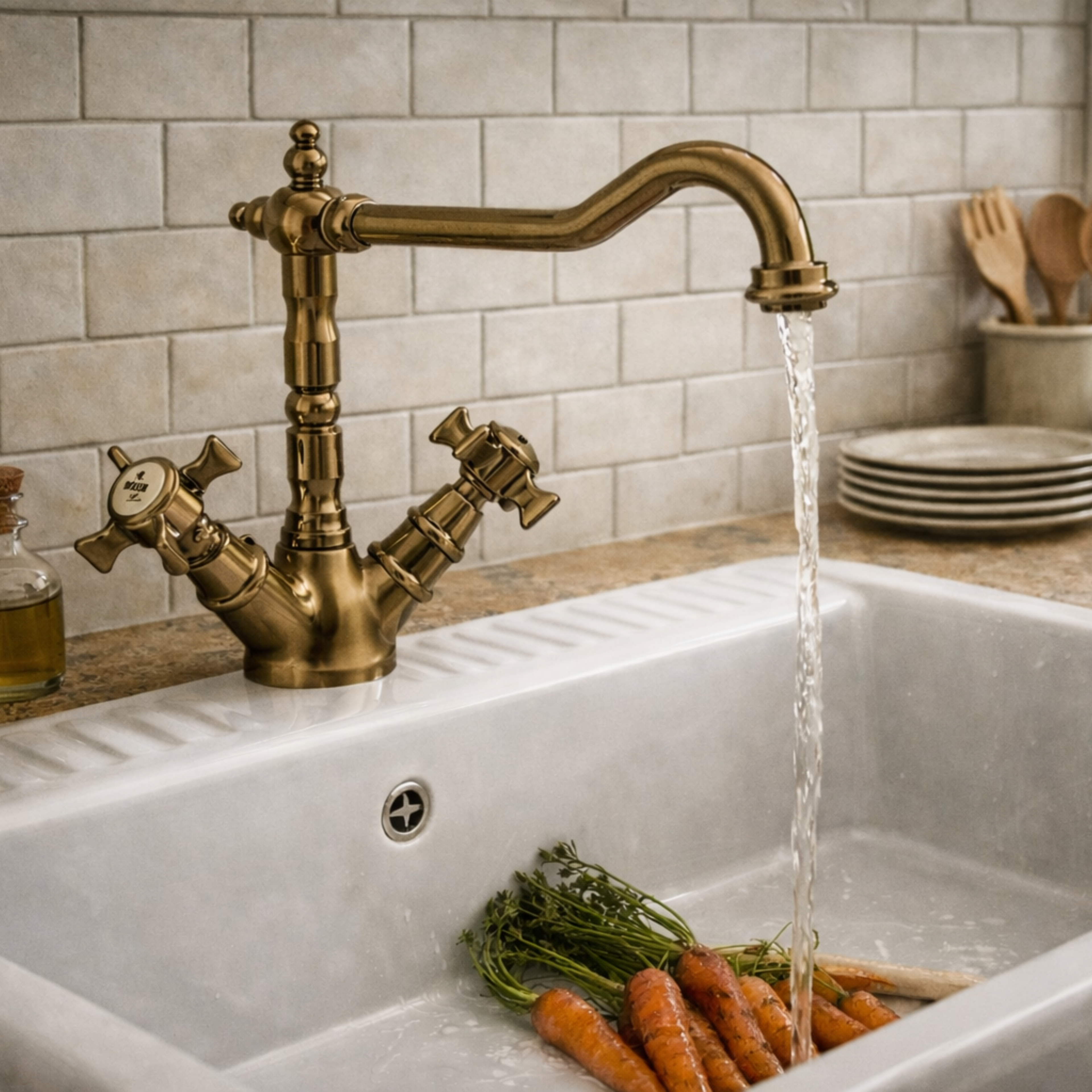 ROBINETTERIE CUISINE HERITAGE VIEUX BRONZE