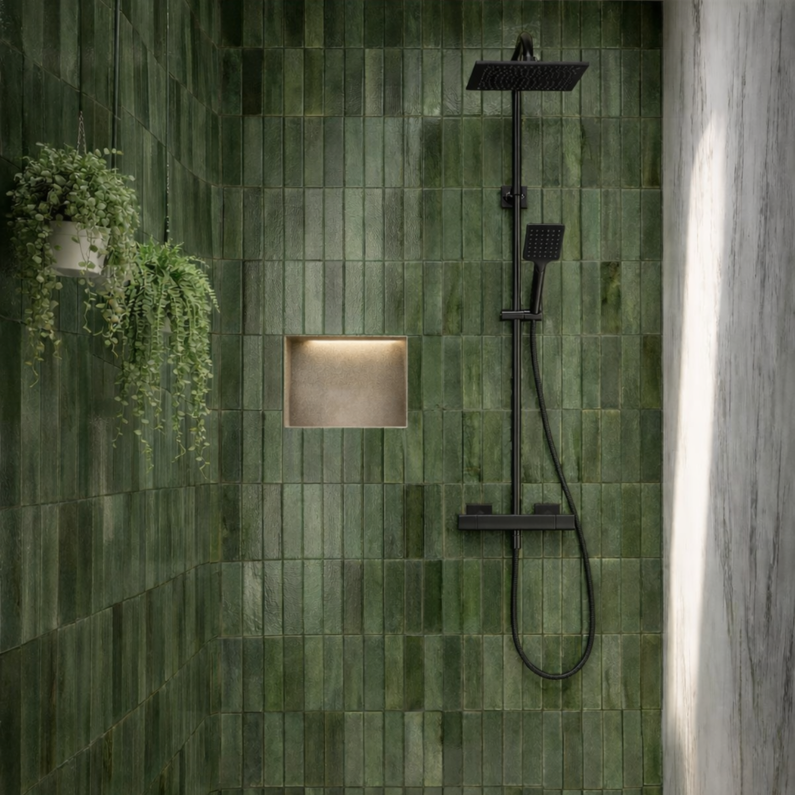 COLONNE DE DOUCHE PLANE NOIR