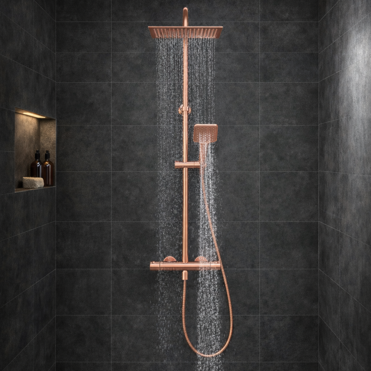 COLONNES DE DOUCHE INFINITY OR ROSE BROSSE