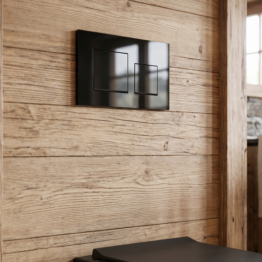 PLAQUE DE DOUBLE CHASSE 3/6 LITRES ORIX NOIR BRILLANT