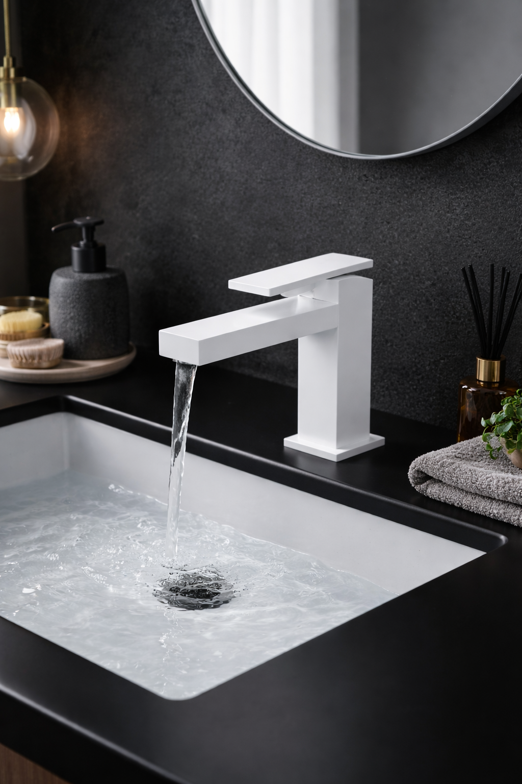 PLANE MITIGEUR LAVABO BLANC MAT