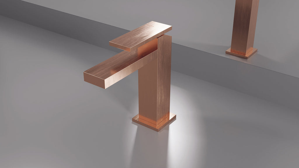 PLANE MITIGEUR LAVABO OR ROSE BROSSEE