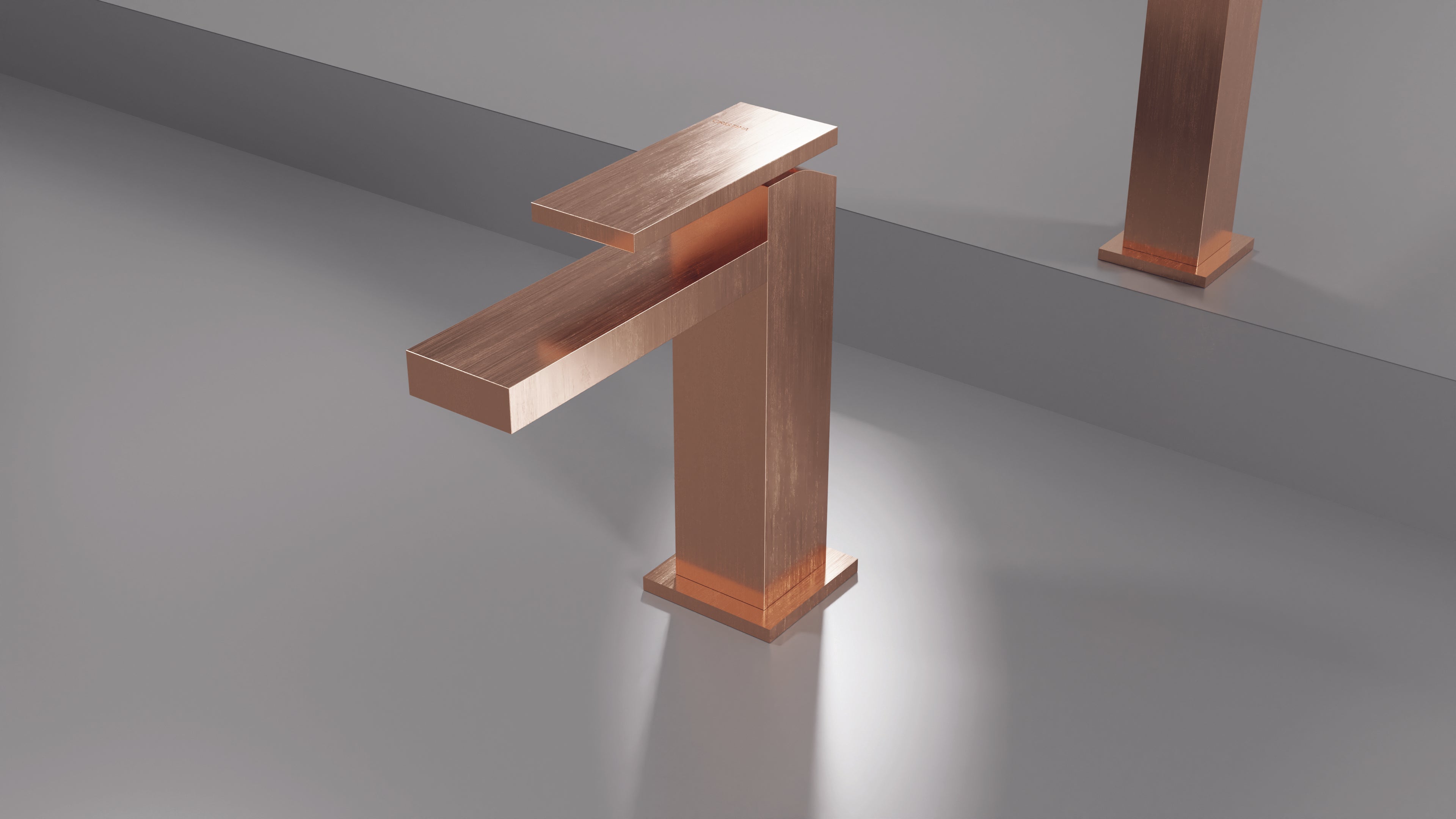 PLANE MITIGEUR LAVABO OR ROSE BROSSEE