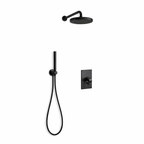 PACK DOUCHE ENCASTRE THERMO FLOW NOIR MAT + POMME DOUCHE 250