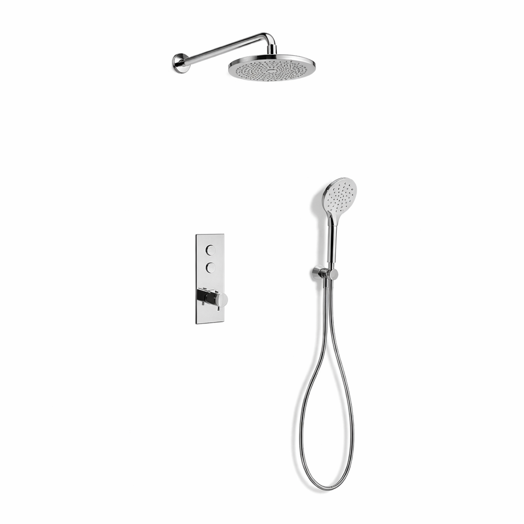PACKS DOUCHE ENCASTRE THERMO FLOW CHROME + POMME DOUCHE 250
