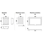KIT PLANCHE UNIVERSELLE 320X540 BAMBOU COMPLETE