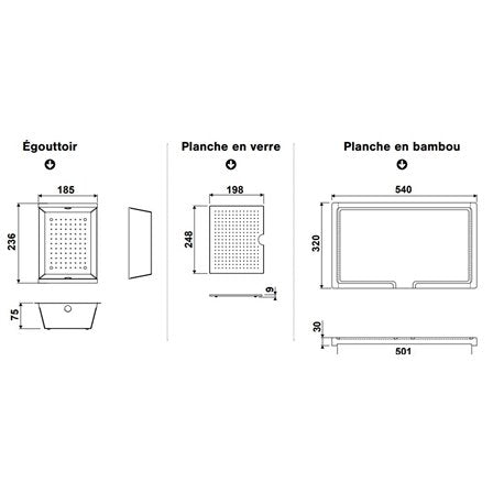 KIT PLANCHE UNIVERSELLE 320X540 BAMBOU COMPLETE