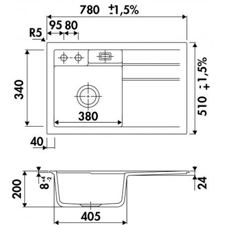COLLECTION EVIER CERAMIQUE BELORA BLANC