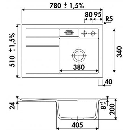 COLLECTION EVIER CERAMIQUE BELORA BLANC