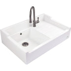 EVIER TIMBRE D'OFFICE CERAMIQUE CHARLES 900X610 BLANC