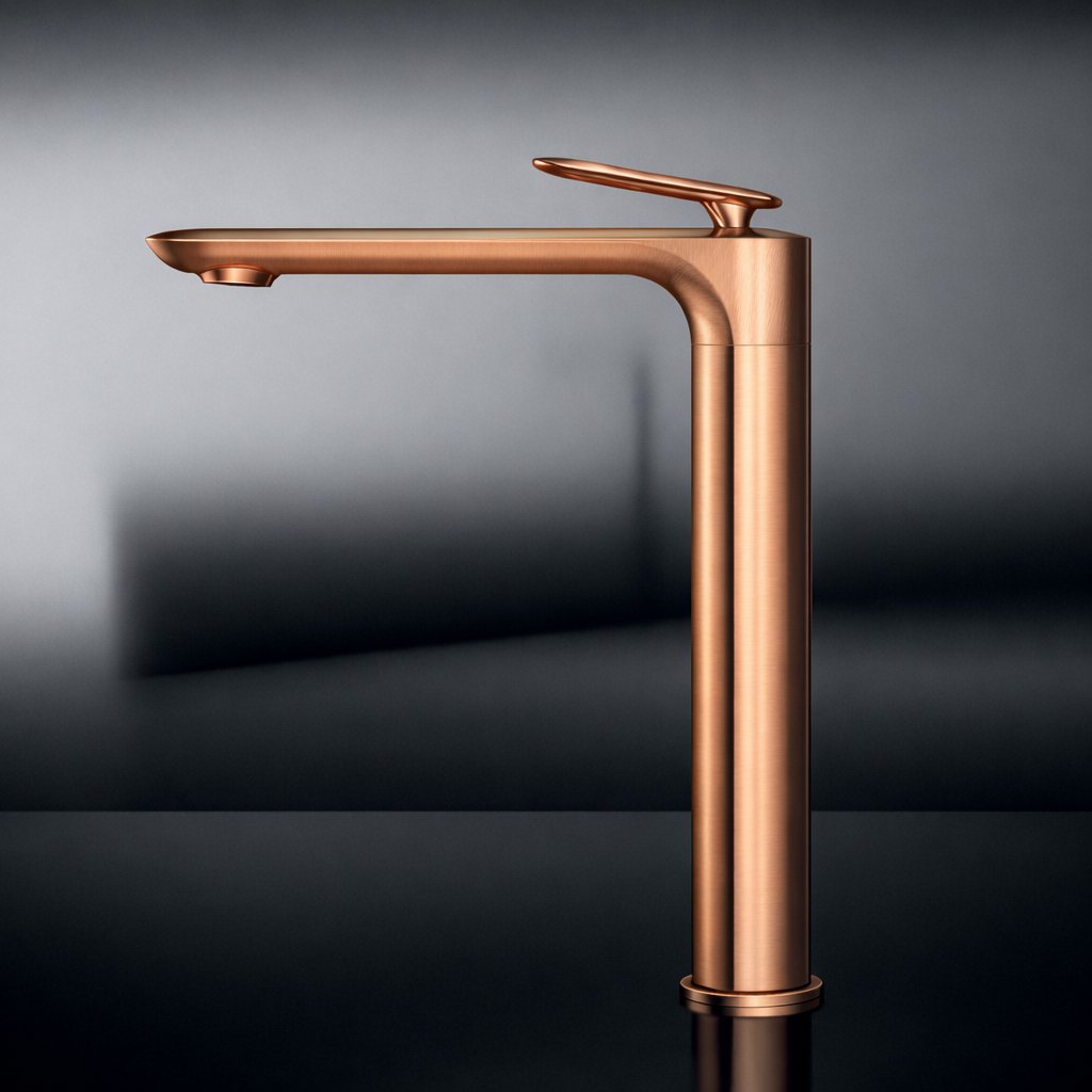 COVER MITIGEUR LAVABO AVEC VIDAGE PUSH OPEN OR ROSE BROSSEÉ