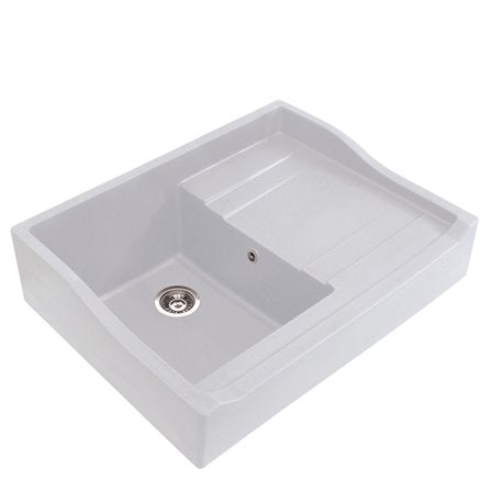 EVIER TIMBRE D'OFFICE SYNTHESE QUARTZ NEW-SIROKA 900X610 BLANC