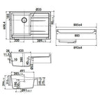 EVIER TIMBRE D'OFFICE SYNTHESE QUARTZ NEW-SIROKA 900X610 NOIR