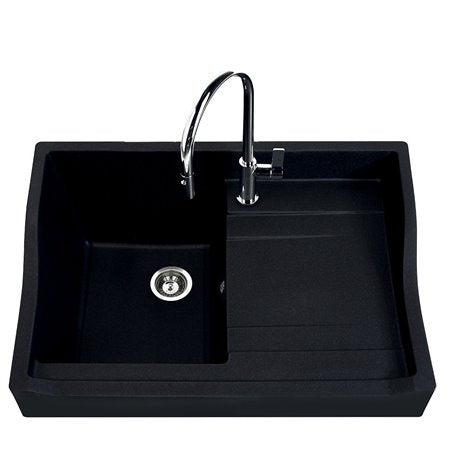 EVIER TIMBRE D'OFFICE SYNTHESE QUARTZ NEW-SIROKA 900X610 NOIR