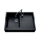 EVIER TIMBRE D'OFFICE SYNTHESE QUARTZ SIROKA 900X610 NOIR
