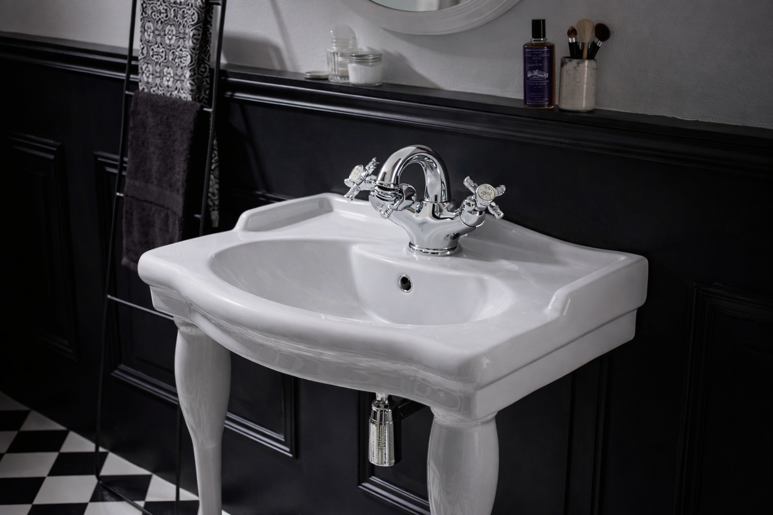HERITAGE MELANGEUR LAVABO CHROME + VIDAGE