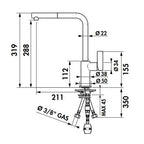 MITIGEUR CUISINE COOK DOUCHETTE 1JET NOIR MAT