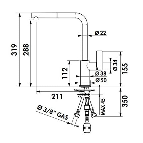 MITIGEUR CUISINE COOK DOUCHETTE 1JET NOIR MAT