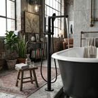 MITIGEUR BAIGNOIRE SUR PIEDS INFINITY NOIR MAT